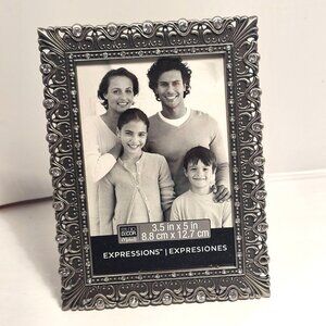 Expressions™ Ornate Silver Tone Metal Frame  Holds 3.5" x 5" Photo NEW
